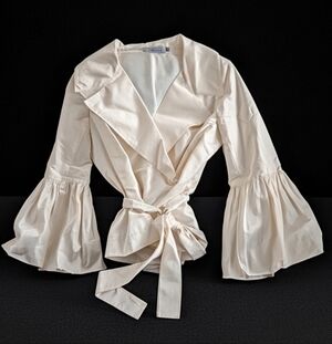 Rickie Freeman for Teri Jon Ivory Silk Blouse Size 4